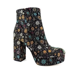 Sam Edelman Azra 10M Brocade floral platform shoes